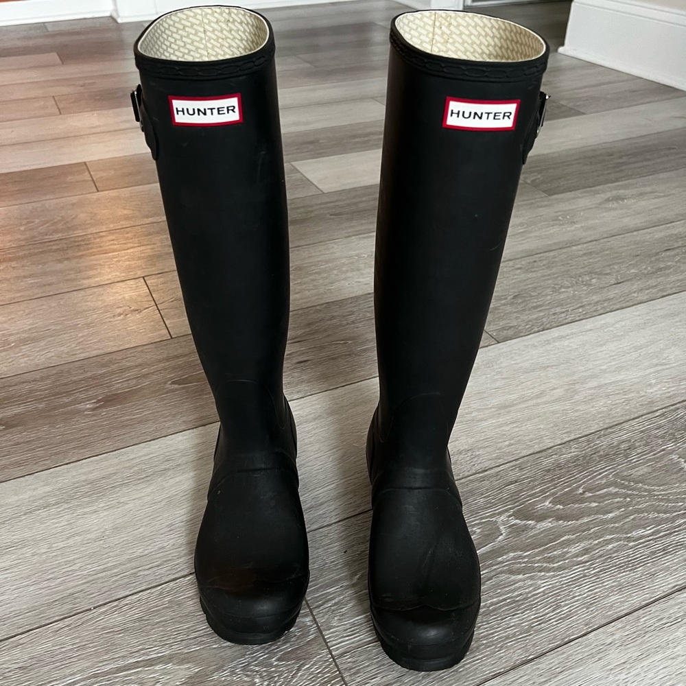 Hunter Rainboots, Tall, Black, UK 6 US 7M